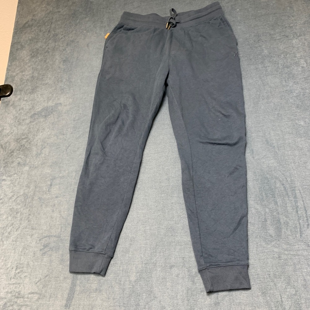 Hurley Sweatpants Mens Medium Gray Drawstring Waist Pockets Logo Tapered Leg